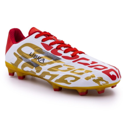 Бутсы ф/б VIRTEY MSR 23886, иск.кожа, цв. белый/красный/золотой, р.39