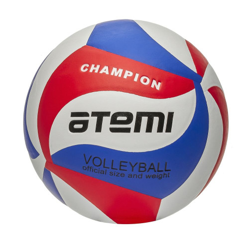 Мяч в/б ATEMI CHAMPION синт. кожа PU Soft, син/бел/красн