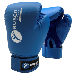 Перчатки боксерские RUSCOsport детские, кож.зам., 4 OZ, синие