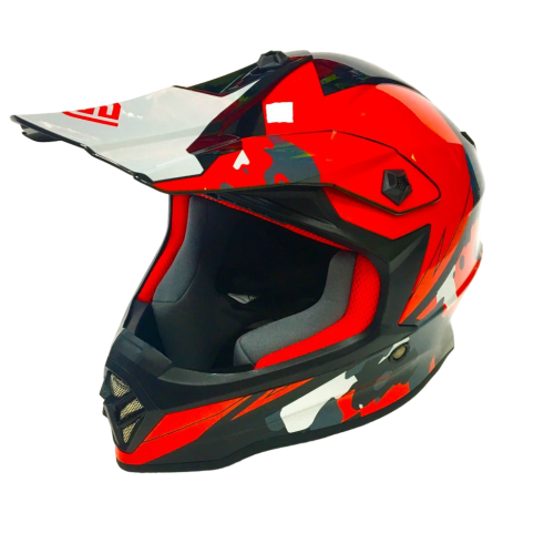 Шлем мото кроссовый XXDD FS - 608 (Glossy white red, M)