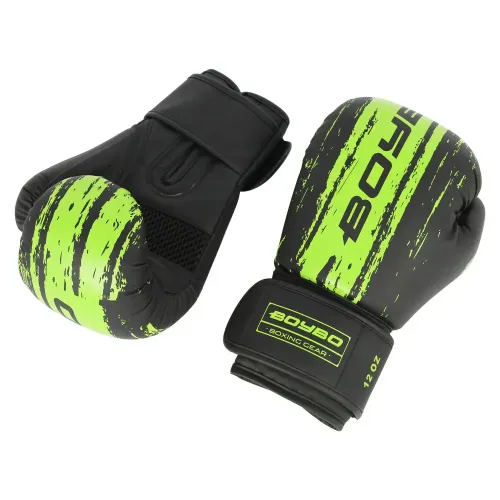 Перчатки боксерские BOYBO Stain BGS322 флекс, зеленый , р-р, 14 OZ