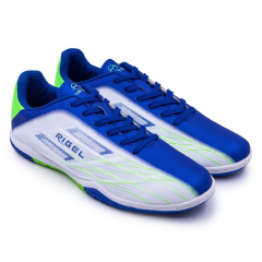 Бутсы ф/б VIRTEY INDOOR 23885, иск.кожа, цв. белый/синий/зеленый, р.43