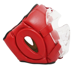 Шлем боксерский с пластиковым забралом BOYBO Flexy BP2006 красный р.M