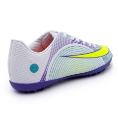 Бутсы ф/б VIRTEY TURF 23013, иск.кожа, цв. белый/фиолетовый/зеленый, р.41