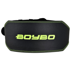 Пояс т/а BoyBo Premium BW650 черный/зеленый кожа 2XL