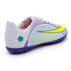 Бутсы ф/б VIRTEY TURF 23013, иск.кожа, цв. белый/фиолетовый/зеленый, р.43