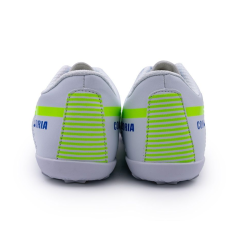 Бутсы ф/б VIRTEY TURF 23876, иск.кожа, цв.белый/желтый/синий, р.38