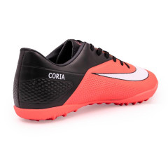 Бутсы ф/б VIRTEY TURF 21091 CORIA, иск.кожа, цв.коралл/черный, р.33