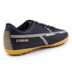 Бутсы ф/б VIRTEY TURF 23876, иск.кожа, цв.черный/золотой, р.39