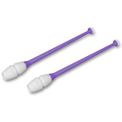 Булавы для худож. гимнастики INDIGO IN018-VW, 41 см, 2шт, цв. фиолетовый/белый (47564-74208)