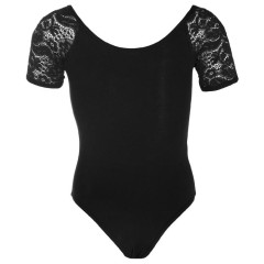 Купальник гимнаст SIMA Кружево 3, короткий рукав, цвет черный (р. 34) (3794983)