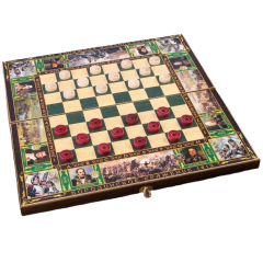 Игра настольная 3 в 1 БОРОДИНО 50х50см (шахматы деревянные, шахматы формовые, шашки, нарды)
