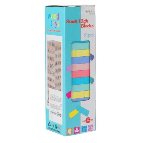 Игра ПАДАЮЩАЯ БАШНЯ Дженга цветная (5084450)