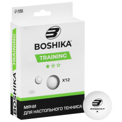 Мячи для н/т BOSHIKA Training, 1 звезда, 40мм,  12 шт, белые (5418097)