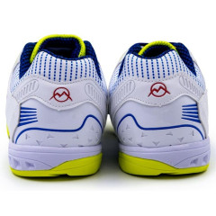 Бутсы ф/б VIRTEY INDOOR 23808, иск.кожа, цв. белый/желтый/синий, р.43