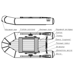 Лодка Фрегат 280Е компл. зеленый л/т