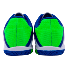 Бутсы ф/б VIRTEY INDOOR 23885, иск.кожа, цв. белый/синий/зеленый, р.43