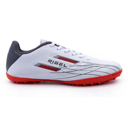Бутсы ф/б VIRTEY TURF 23884 RIGEL, иск.кожа, цв.белый/красный, р.36