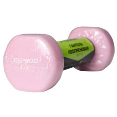 Гантель для фитнеса ESPADO ES1115, 1 кг, розовый, неопрен