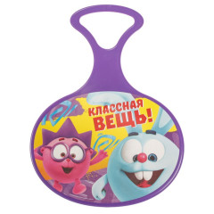 Санки ледянки SIMA СМЕШАРИКИ Классная вещь! Крош и Ежик, 310х410х4мм, цвет фиолетовый (2587098)