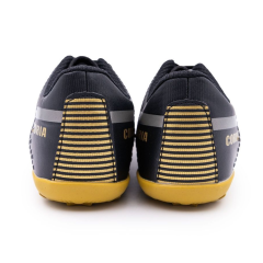 Бутсы ф/б VIRTEY TURF 23876, иск.кожа, цв.черный/золотой, р.33