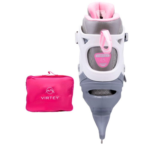 Коньки со сменным шасси VIRTEY LIBRA р.35-38, цв. розовый