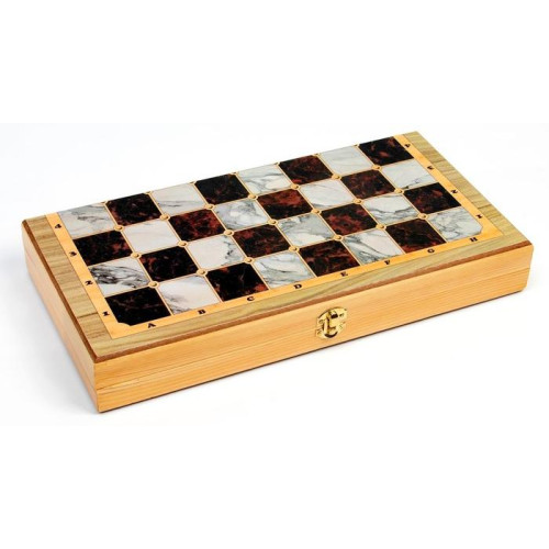 Игра настольная 3 в 1 Мрамор (шахматы, шашки, нард ), доска 40х40см (1350465)