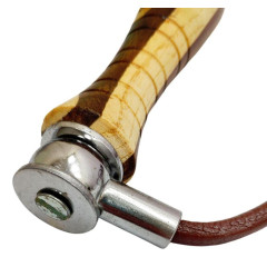 Скакалка BoyBo шнур-кожа, дерев. ручки, утяж.(460гр.)