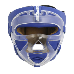 Шлем боксерский с пластиковым забралом BOYBO Flexy BP2006 синий р.XL