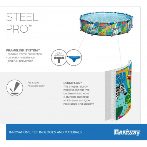 Бассейн BEST WAY 56985 каркасный Steel Pro 305х66см, 4062 л