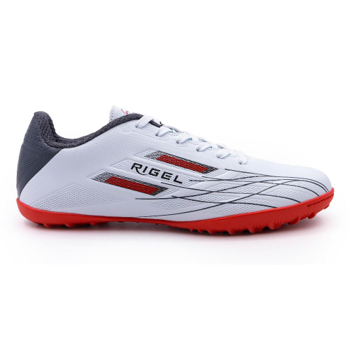 Бутсы ф/б VIRTEY TURF 23884 RIGEL, иск.кожа, цв.белый/красный, р.43