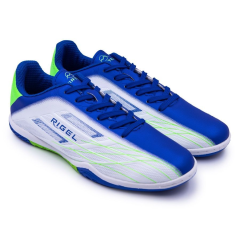 Бутсы ф/б VIRTEY INDOOR 23885, иск.кожа, цв. белый/синий/зеленый, р.44