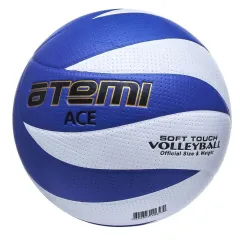 Мяч в/б ATEMI ACE, синтетическая кожа PVC, бел/син, 12 панелей