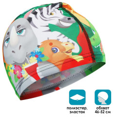 Шапочка для плавания ONLYTOP SWIM "Зверята" детская тканевая (7445108)