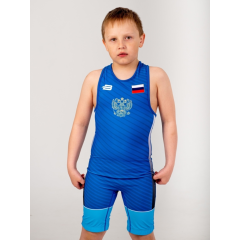 Трико борцовское BOYBO PROFI р.S синий