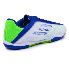 Бутсы ф/б VIRTEY INDOOR 23885, иск.кожа, цв. белый/синий/зеленый, р.37