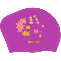 Шапочка для плавания SPRINTER SWIM TEAM KW-S (для длинных волос) звёзды, фиолетовый