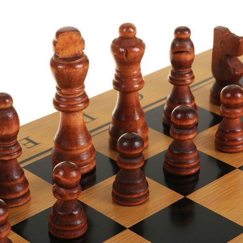 Игра настольная 3 в 1 КОРОЛЬ (нарды, шахматы, шашки, 39 х 39 см) ( 2566621)