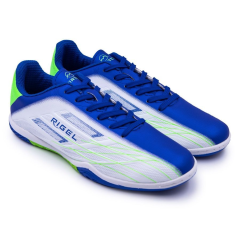 Бутсы ф/б VIRTEY INDOOR 23885, иск.кожа, цв. белый/синий/зеленый, р.36