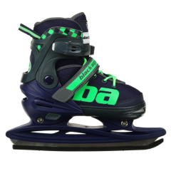 Коньки раздвижные BLACK AQUA AS-408 р.39-42 (синий/зеленый)