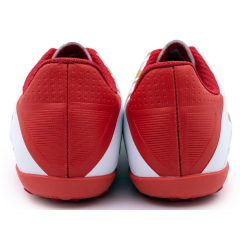 Бутсы ф/б VIRTEY TURF 23887, иск.кожа, цв. белый/красный/золотой, р.37