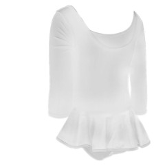 Купальник гимнаст SPRINTER полиэстер, с юбкой. Цвет белый, р.S