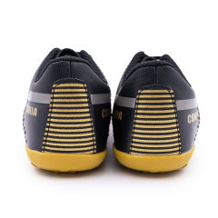 Бутсы ф/б VIRTEY TURF 23876, иск.кожа, цв.черный/золотой, р.36