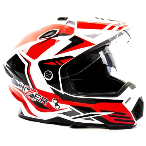 Шлем мото кроссовый HIZER J6801 #5 (М) white/red (17222)