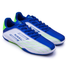 Бутсы ф/б VIRTEY INDOOR 23885, иск.кожа, цв. белый/синий/зеленый, р.42