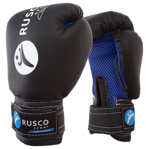 Перчатки боксерские RUSCOsport BOXER детские, кож.зам., 10 OZ, черные