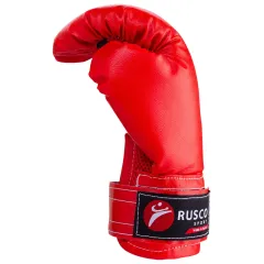 Набор боксерский детский RUSCOsport (перчатки 4 ун., к/з + мешок) красный