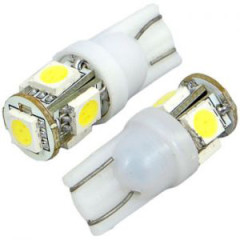 Лампа 12V габарит без цоколя 2шт 5 SMD зелен