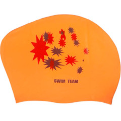 Шапочка для плавания SPRINTER SWIM TEAM KW-S (для длинных волос) звёзды, оранжевый