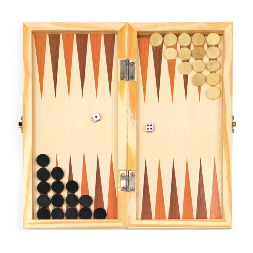 Игра настольная 3 в 1 Узоры (шашки, шахматы, нарды) 30х30 см (1267615)